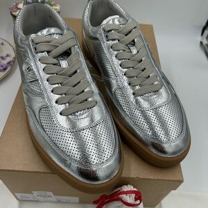 Men's Christian Louboutin TUTTI RUI metallic leather sneakers size 44 made Italy